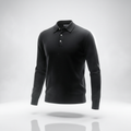 Clean black polo knit sweater