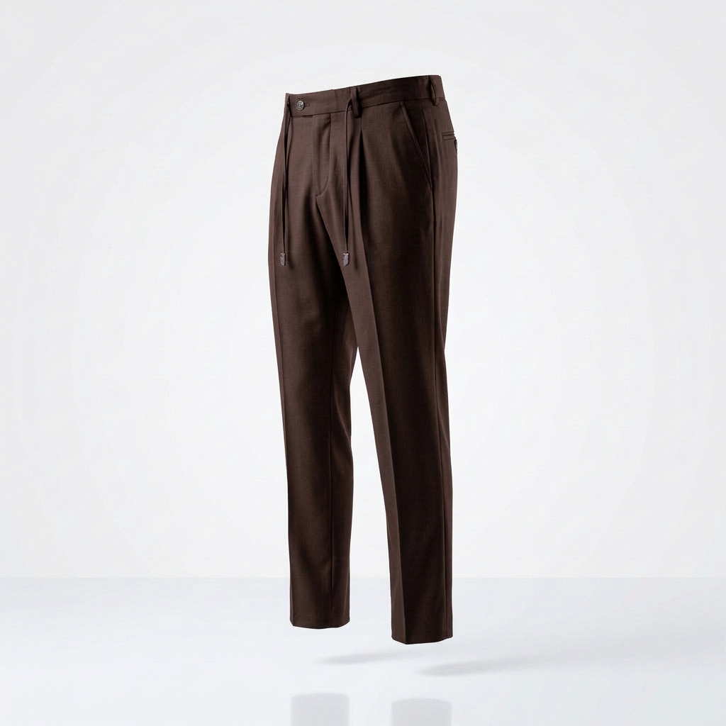 Maro color preview for Pantaloni Casual Plisați