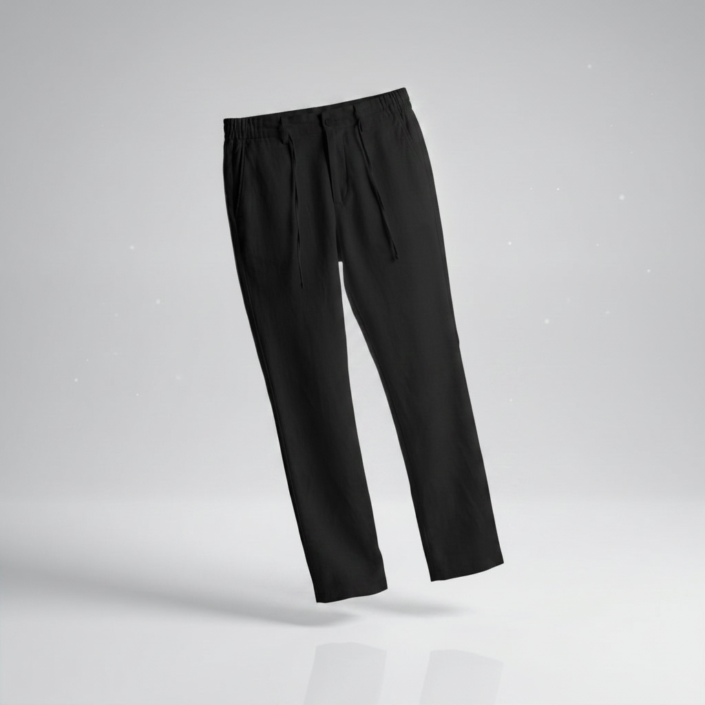 Pantaloni din In – Negru v2